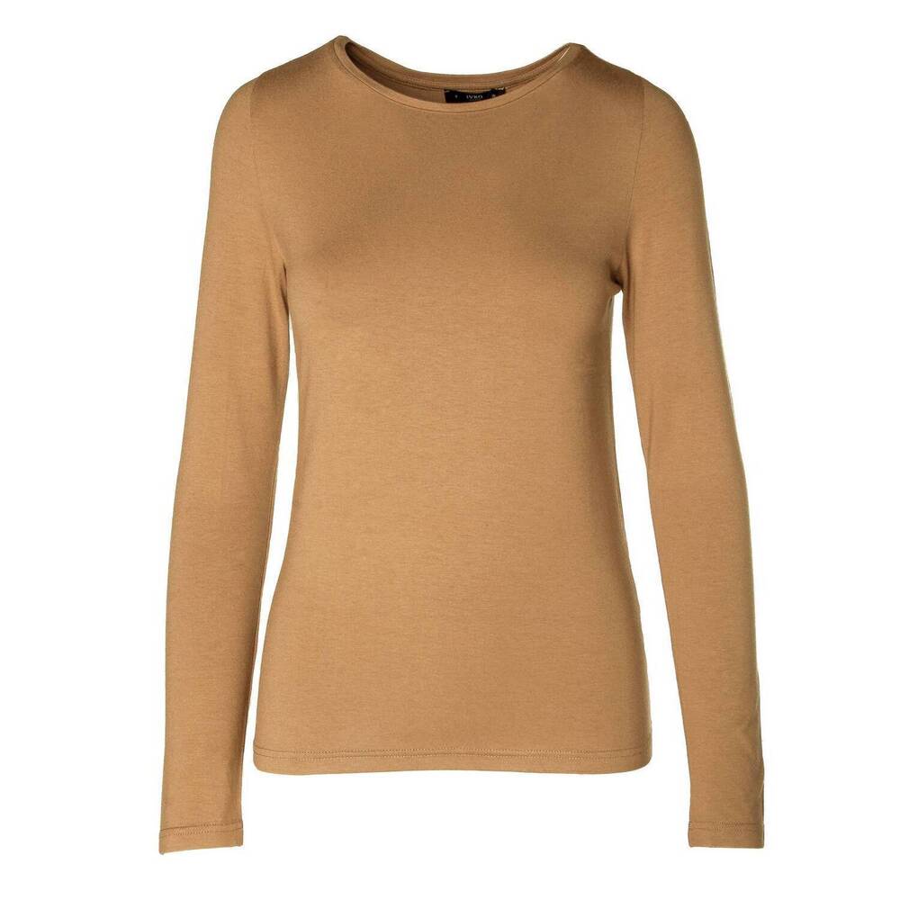 NEW IVKO women's boat neck t-shirt in camel